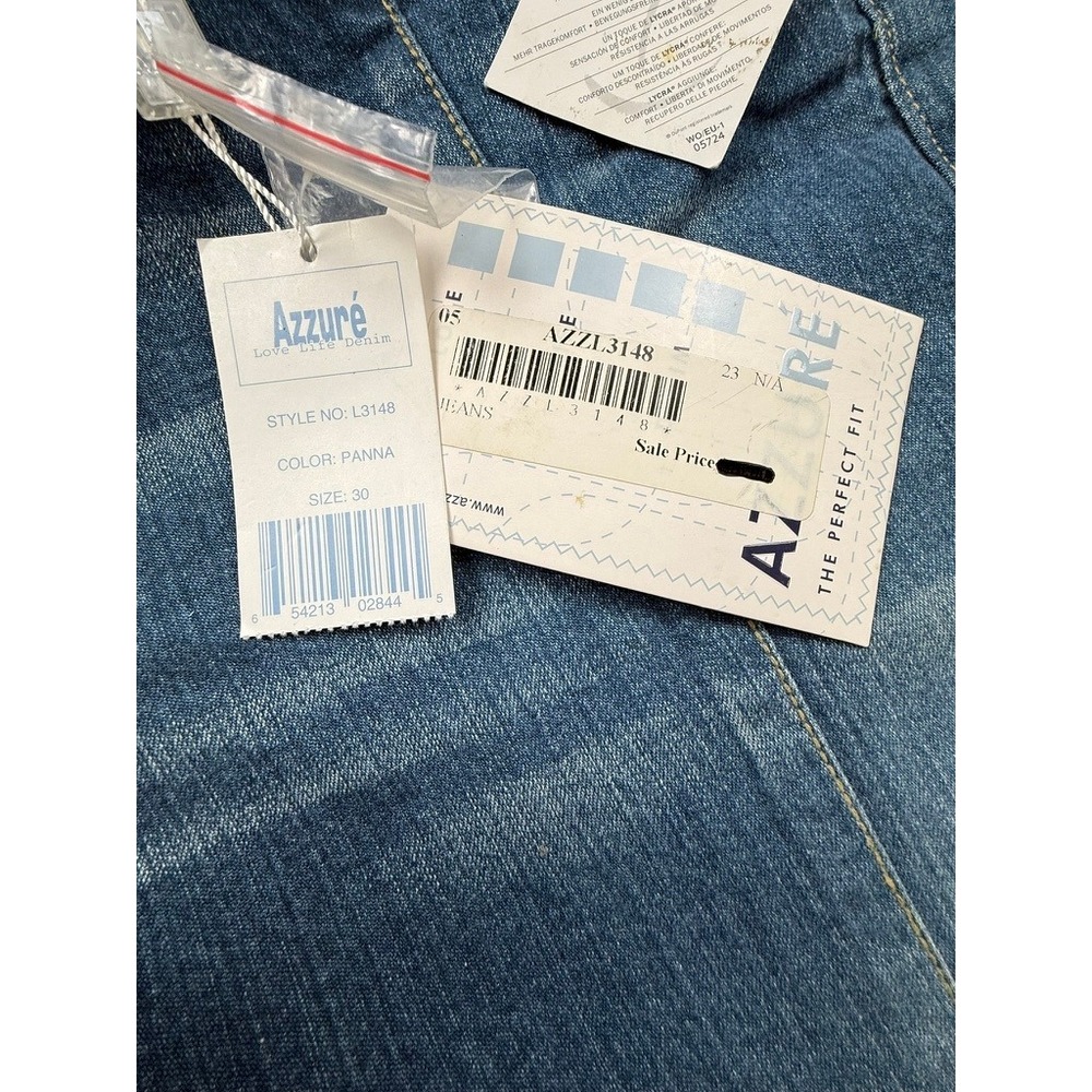 Azzure Love Life Denim Women Flare Jeans Panna Blue Seam Detail L3148 Size 30 - Picture 5 of 12